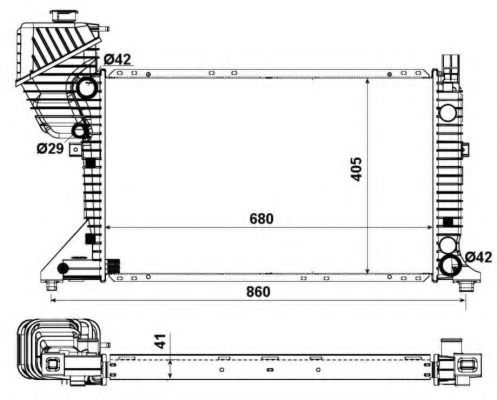 55348 NRF Радіатор основний MB Sprinter 2.2-2.7CDI 00-06