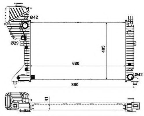 55348A NRF Радіатор охолодження MB Sprinter 2.2-2.7CDI 00-06