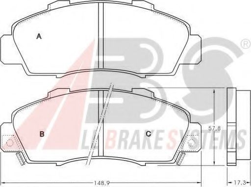 Колодка гальм. HONDA Accord передн. (вир-во ABS) ROVER арт. 36737