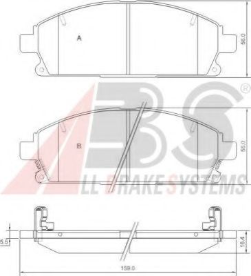 Гальмівні колодки пер. Nissan X-Trail 01-13/Pathfinder 97-04 (sumitomo) (159x55,9x16) FRICTION MASTER арт. 37081