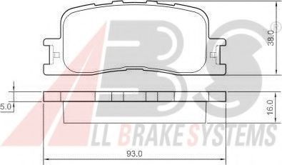 Гальмівні колодки зад. Toyota Camry 01-06 (akebono) (93x38x16) FRICTION MASTER арт. 37355