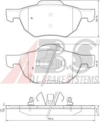 Гальмівні колодки пер. Honda Accord 03-08/CR-V 01-06 (akebono) CIFAM арт. 37359