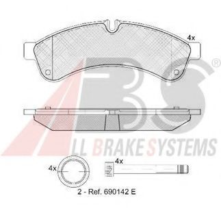 Колодка гальм. диск. IVECO DAILY III 60C, 65C ALL MODELS 05/06 - задн. (вир-во ABS) BOSCH арт. 37638