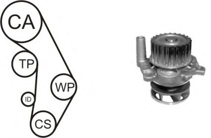 AIRTEX AUDI К-кт. ГРМ  (помпа + ремінь + 2 ролика) 1,8/1,8T VW Golf IV 1,8/1,8T SKODA SKF арт. WPK937705