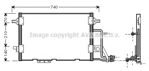 Конденсатор кондиционера AUDI A6/S6 (C5) (97-) (пр-во AVA)