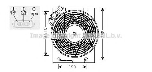 Вентилятор радіатора OPEL ASTRA G (98-) (вир-во AVA)