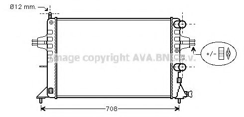 Радіатор охолодження двигуна ASTRAG 1.2/16V MT +AC 98- (Ava) LORO арт. OLA2255