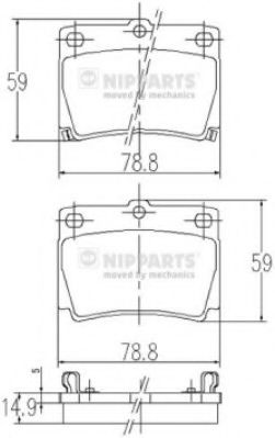 Гальмiвнi колодки дисковi MITSUBISHI арт. J3615011