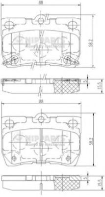 Гальмiвнi колодки дисковi JAPANPARTS арт. N3612041