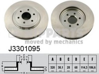 Гальмiвнi диски BREMBO арт. J3301095