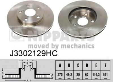 Гальмівний диск BOSCH арт. J3302129HC