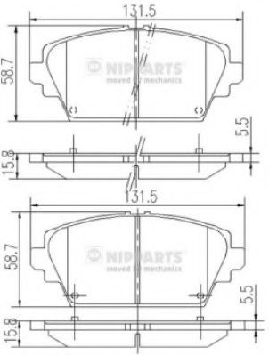 Гальмiвнi колодки дисковi JAPANPARTS арт. J3601072