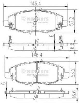 Гальмівні колодки TOKO CARS арт. J3602108