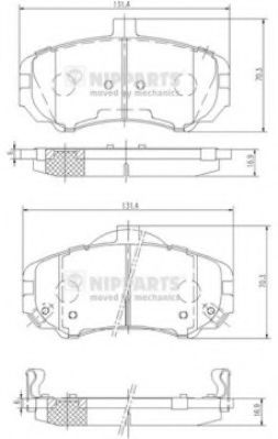 Гальмiвнi колодки дисковi HERTHBUSSJAKOPARTS арт. N3600544