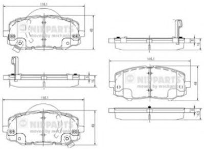 Гальмiвнi колодки дисковi JAPANPARTS арт. N3600552