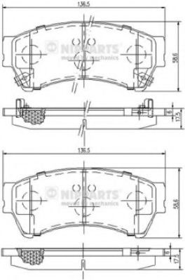 Гальмiвнi колодки дисковi TOKO CARS арт. N3603071