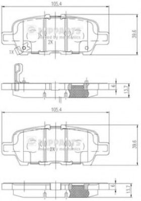 Гальмiвнi колодки дисковi HERTHBUSSJAKOPARTS арт. N3611051