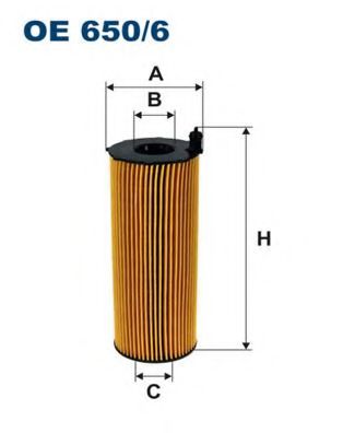 Фiльтр масляний KNECHT арт. OE6506