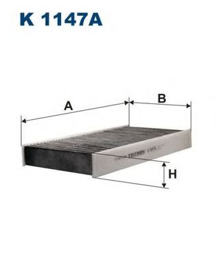 Фiльтр салону вугiльний MECAFILTER арт. K1147A