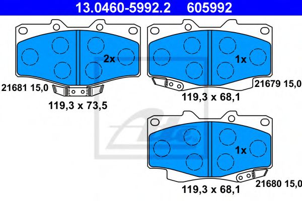 Гальмівні колодки, дискові BREMBO арт. 13046059922