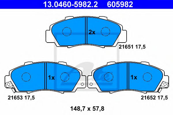 Колодки гальмівні дискові, к-кт BREMBO арт. 13046059822