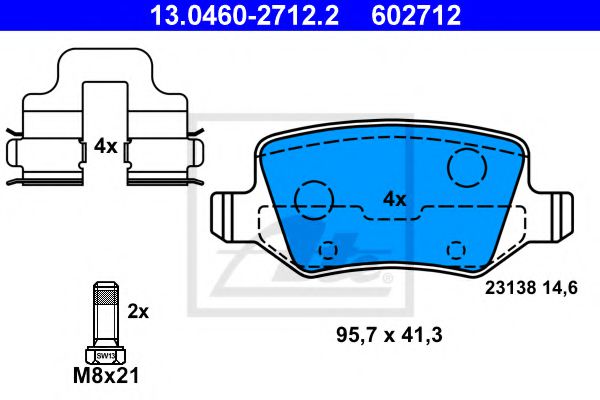 Колодка гальмівна BREMBO арт. 13046027122