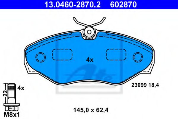 Гальмівні колодки, дискові TEXTAR арт. 13046028702