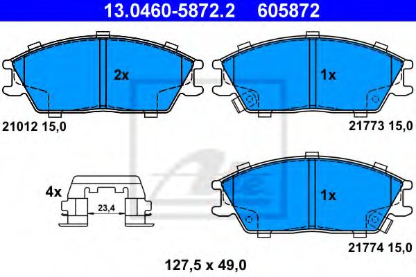 колодки гальмівні дискові, к-кт BREMBO арт. 13046058722