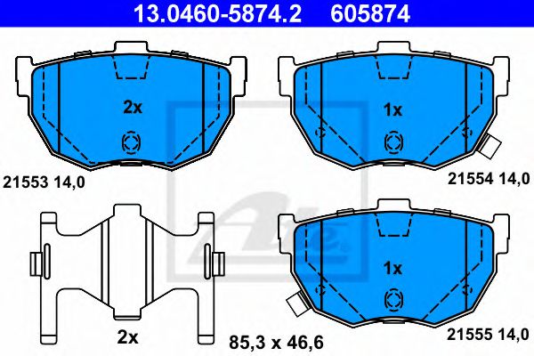 Гальмівні колодки, дискові BREMBO арт. 13046058742