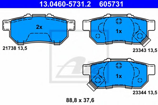 Колодки гальмівні дискові, к-кт BREMBO арт. 13046057312