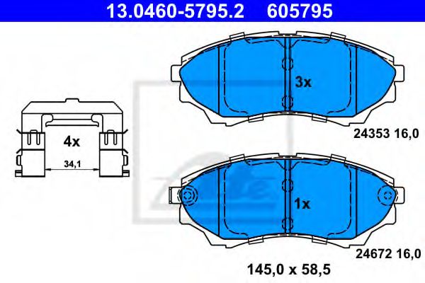 Гальмівні колодки, дискові BREMBO арт. 13046057952