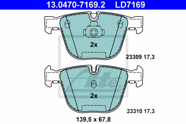 Гальмівні колодки, дискові BREMBO арт. 13047071692