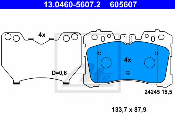 Гальмівні колодки, дискові BREMBO арт. 13046056072