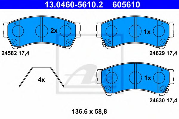 Колодка гальмівна TOKO CARS арт. 13046056102