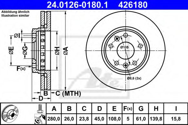 Гальмівний диск BOSCH арт. 24012601801