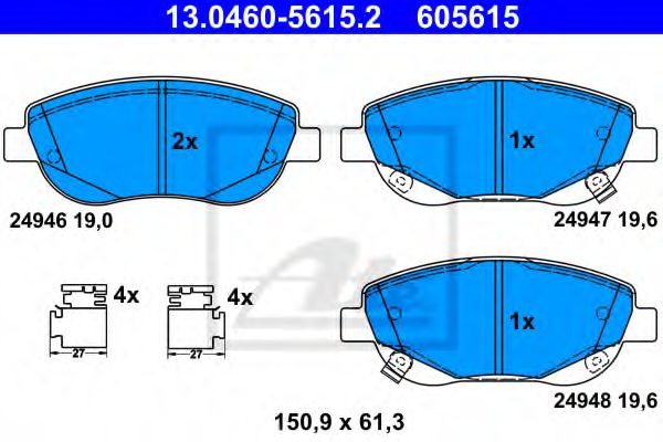 Гальмівні колодки, дискові BLUEPRINT арт. 13046056152