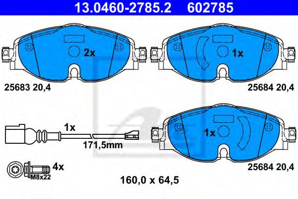 Гальмівні колодки, дискові BREMBO арт. 13046027852