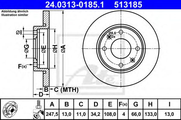 Диск гальмівний Power Disc FEBIBILSTEIN арт. 24031301851