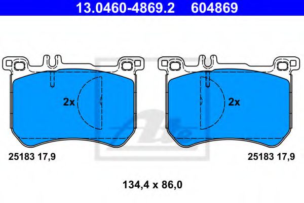 Комплект гальмівних колодок BREMBO арт. 13046048692