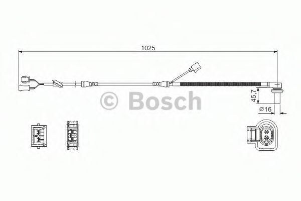 0986594002 BOSCH ДАТЧИК ABS WS002 MEAT & DORIA арт. 0986594002