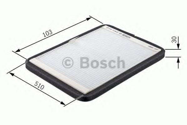 BOSCH ,R2318 фільтр повітр. салону (вугілля) 103*30*510 FORD Mondeo 93-00 PURFLUX арт. 1987432318