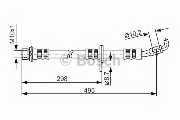 a_Гальмівний шланг 495mm LEXUS/TOYOTA ES300/RX300/Avalon/Camry ''2,0-3,0 ''91-05