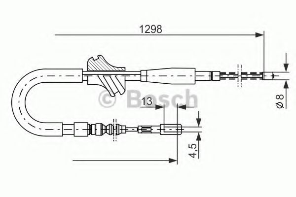 BOSCH VW трос ручн. гальм. прав. (бараб.) AUDI 80/90 LPR арт. 1987477054