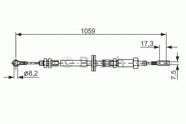 BOSCH FIAT трос ручн.гальм. передн. Ducato 95-, JUMPER I LPR арт. 1987477114