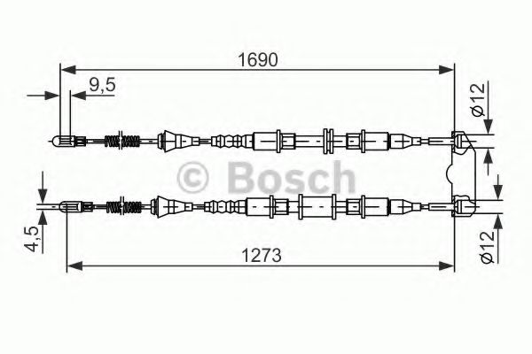 BOSCH OPEL трос ручного гальма задній Astra 92- COFLE арт. 1987477129