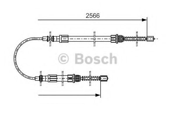 BOSCH FIAT трос ручного гальма задній Ducato 81- COFLE арт. 1987477515