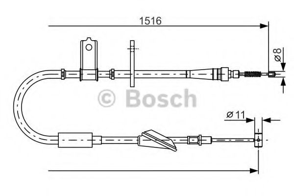 BOSCH трос ручного гальм лів. OPEL Agila COFLE арт. 1987477771