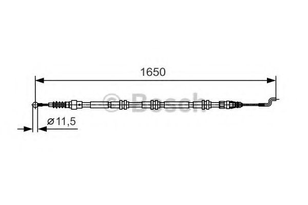 Гальмівний трос 1650mm VW T5 4Motion ''RL-RR ''2,5-3,2 ''04-09