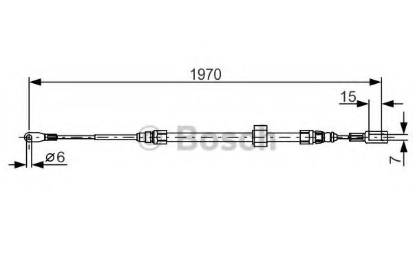 BOSCH DB трос ручн.гальма передн.Sprinter 97- 1970mm BSG арт. 1987482131