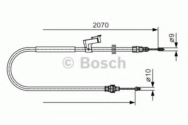 BOSCH трос гальм. задн. лів. FORD GALAXY ABS арт. 1987482133